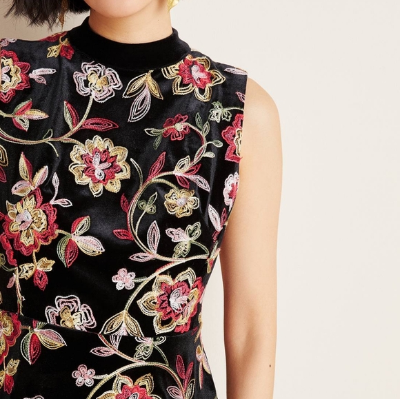 Anthropologie Sutton Embroidered Velvet Top - Picture 5 of 7